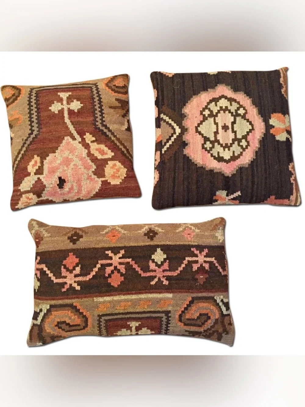 Pottery Barn Set of 3 Dabney Kilim Pillow Covers